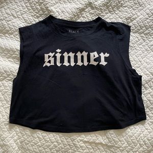 Black Craft Cult Sinner Cropped Flowy Top
